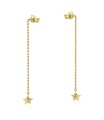 Star Designed CZ Stone With Chain Drop Earring Stud STS-5551